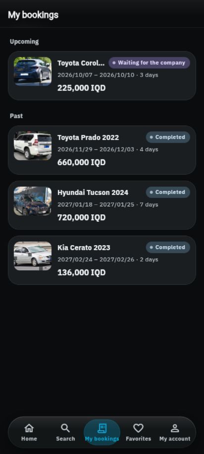 Track your booking to return